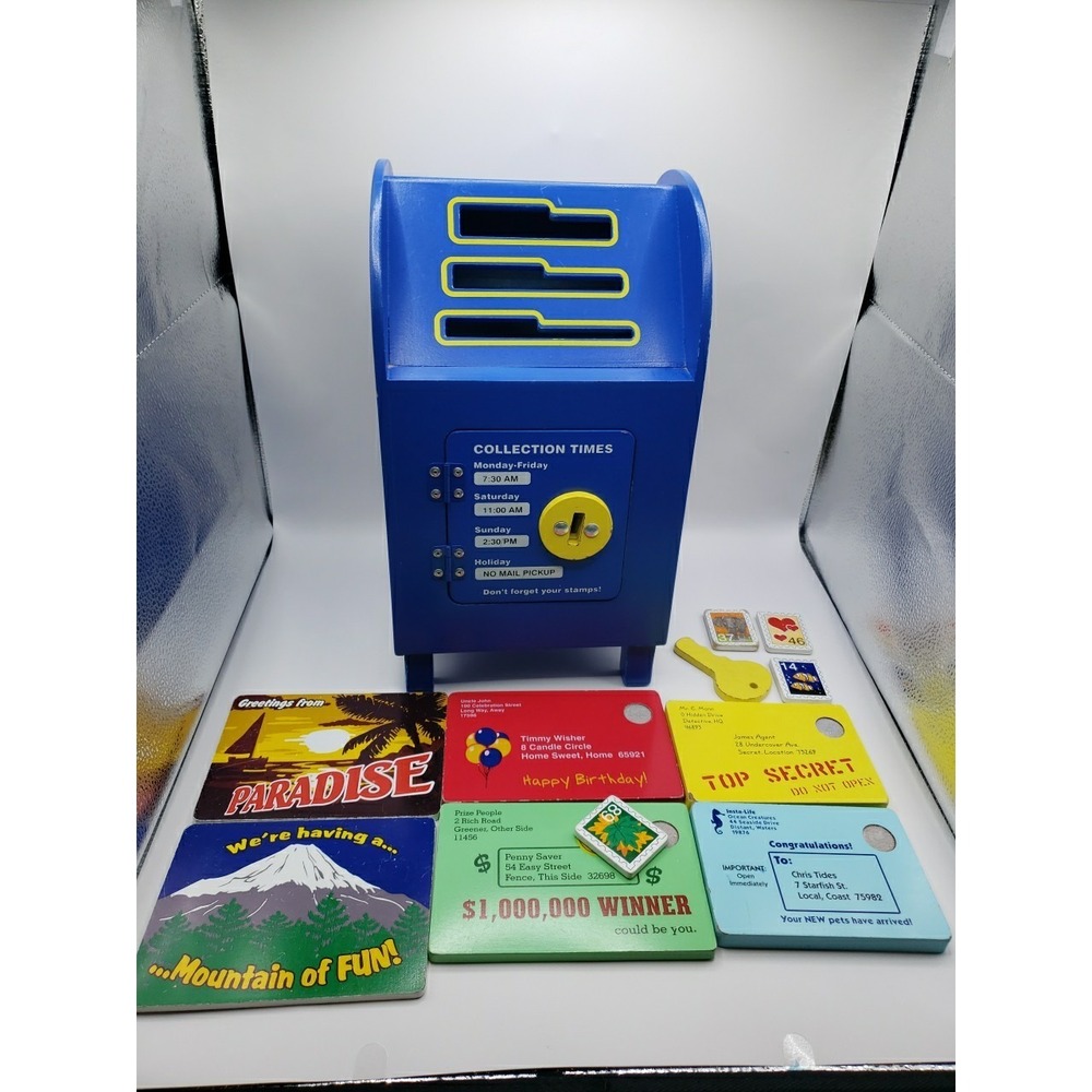 Melissa And Doug Stamp & Sort Mail Box With Key And Letters And Stamps Complete